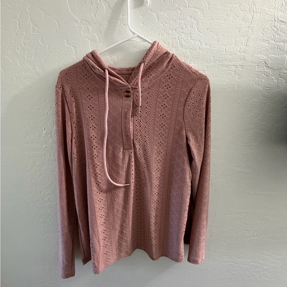 SHEIN Pink Lace Sweater